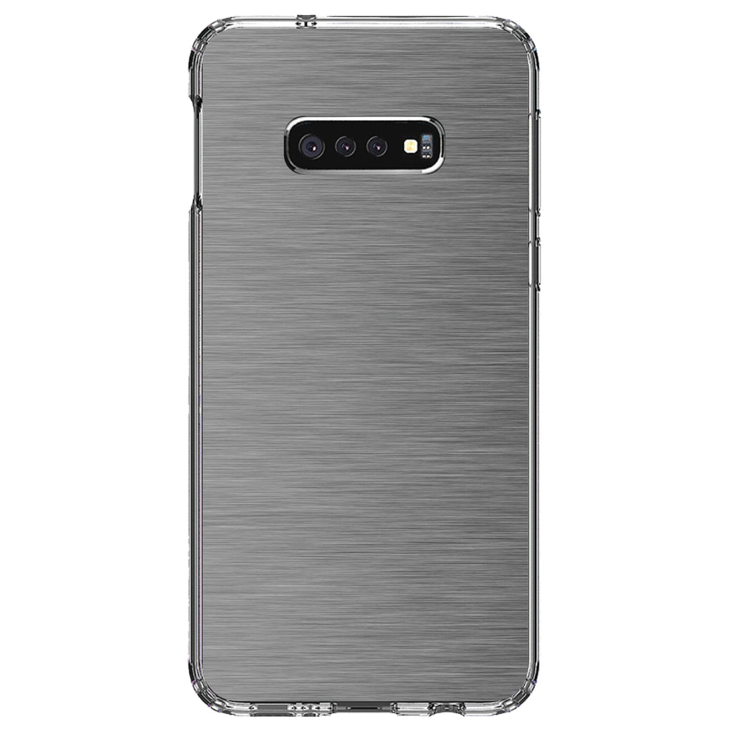 Grey Silver Stainless Steel Image Print Clear Shockproof iPhone Case, view 18
