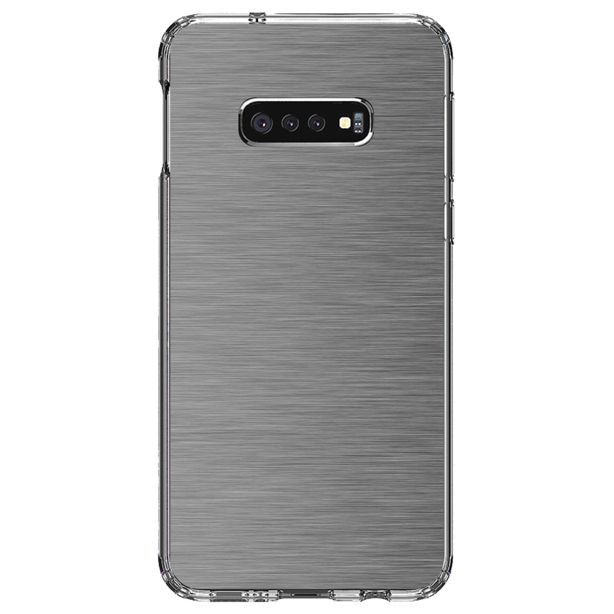 Grey Silver Stainless Steel Image Print Clear Shockproof iPhone Case, view 18