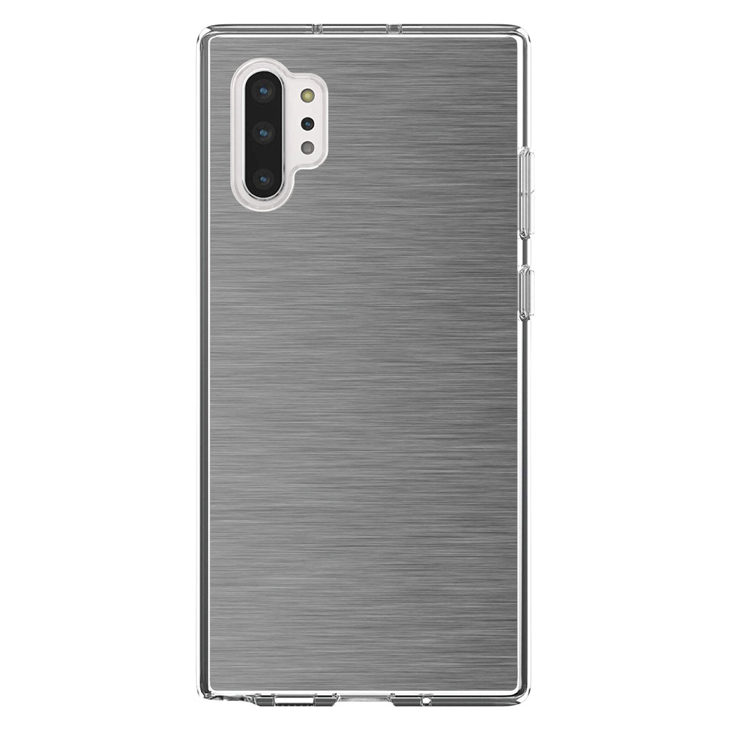 Grey Silver Stainless Steel Image Print Clear Shockproof iPhone Case, view 10