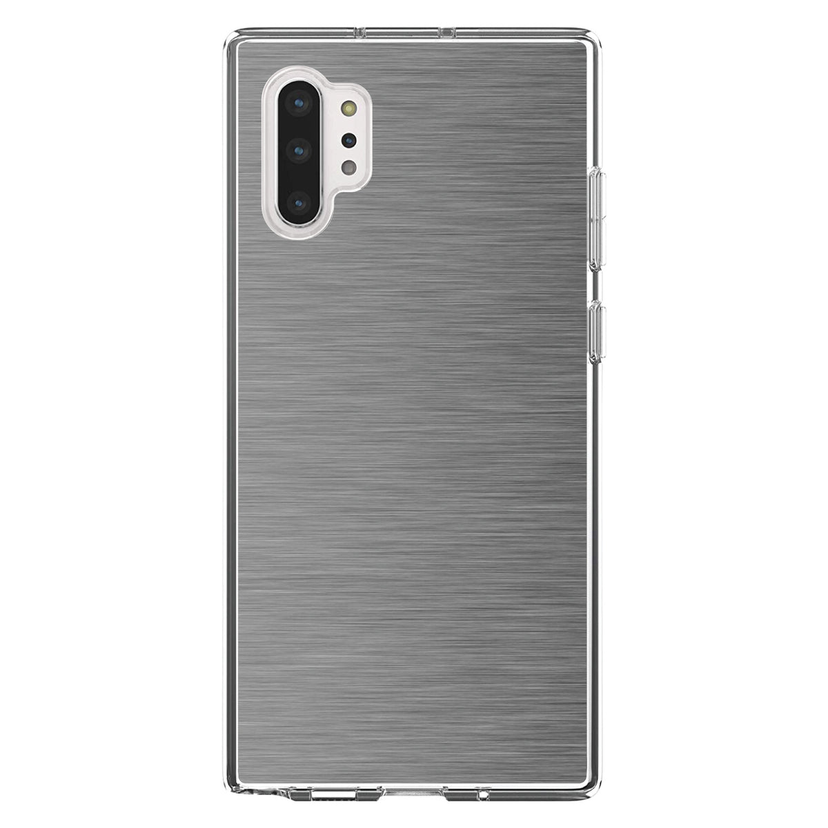 Grey Silver Stainless Steel Image Print Clear Shockproof iPhone Case, view 10