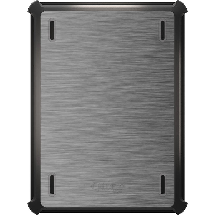 DistinctInk™ OtterBox Defender Series Case for Apple iPad / iPad Pro / iPad Air / iPad Mini - Grey Silver Stainless Steel Print Print