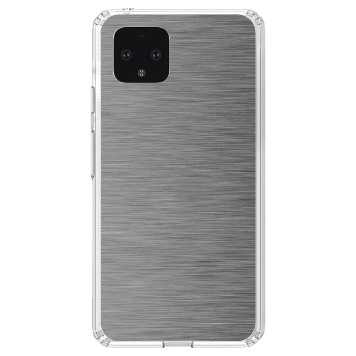 Grey Silver Stainless Steel Image Print Clear Shockproof iPhone Case, view 23