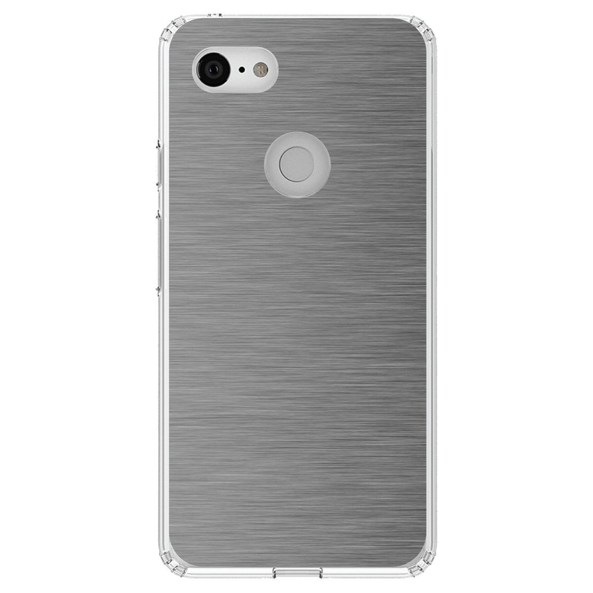 Grey Silver Stainless Steel Image Print Clear Shockproof iPhone Case, view 22