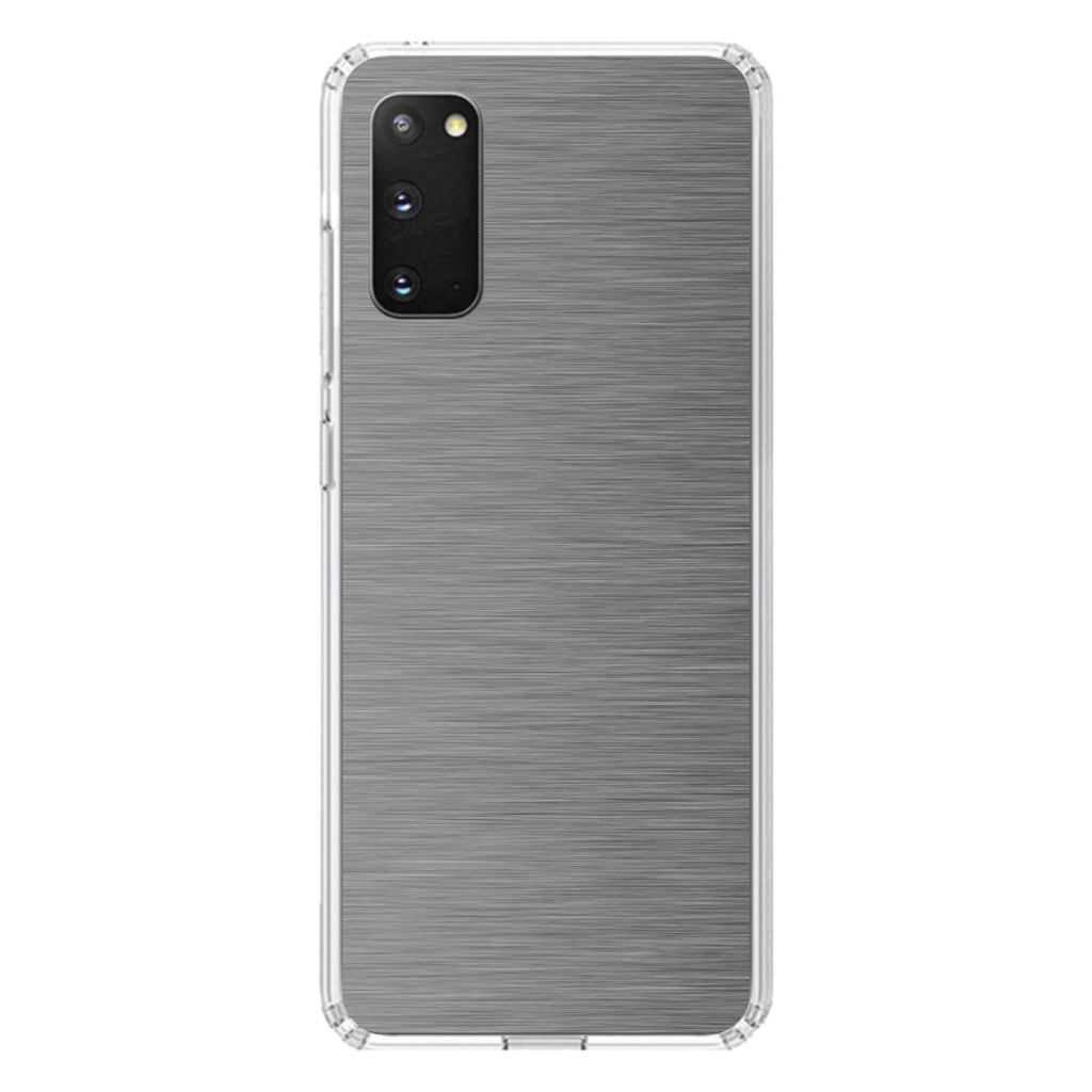 Grey Silver Stainless Steel Image Print Clear Shockproof iPhone Case, view 14