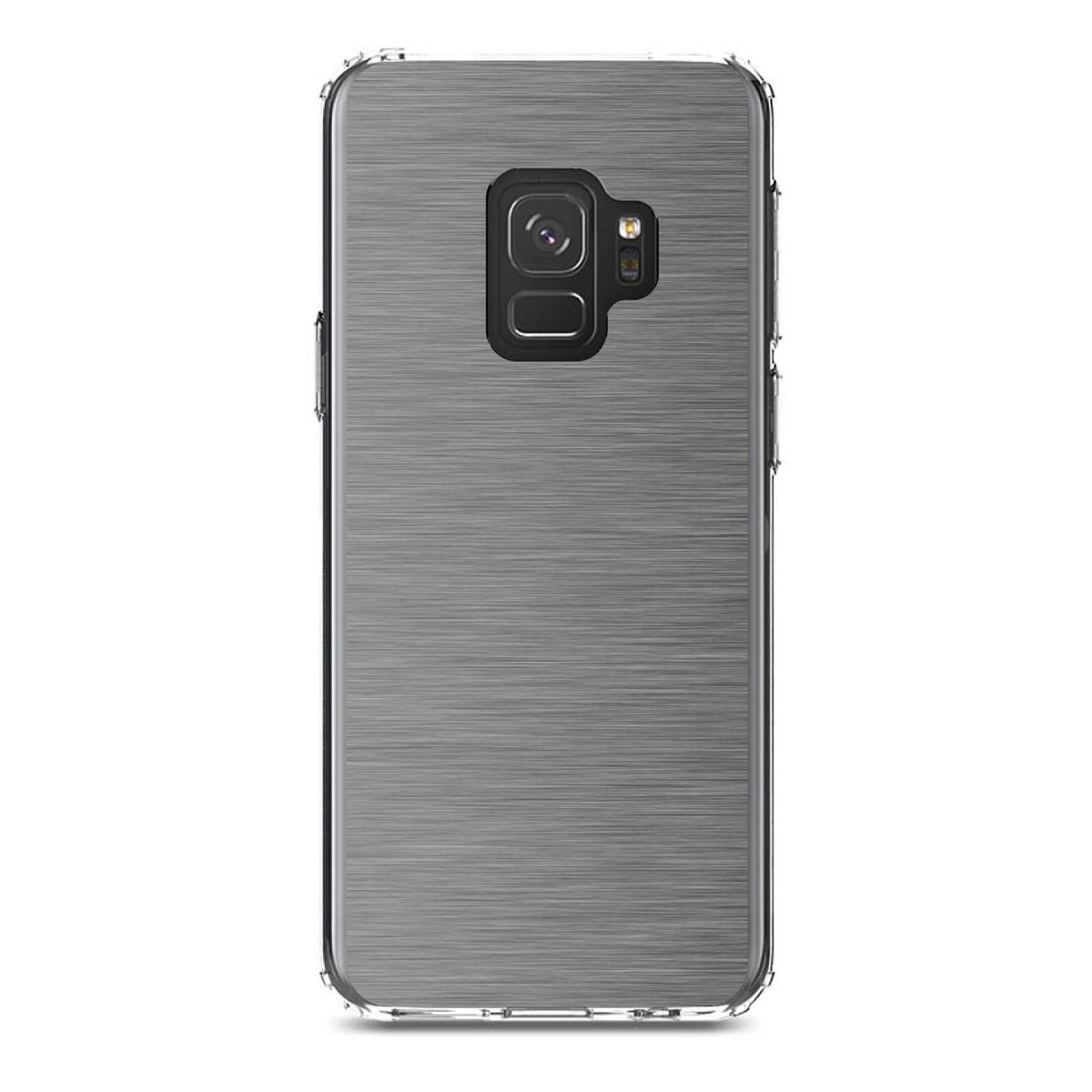 Grey Silver Stainless Steel Image Print Clear Shockproof iPhone Case, view 19