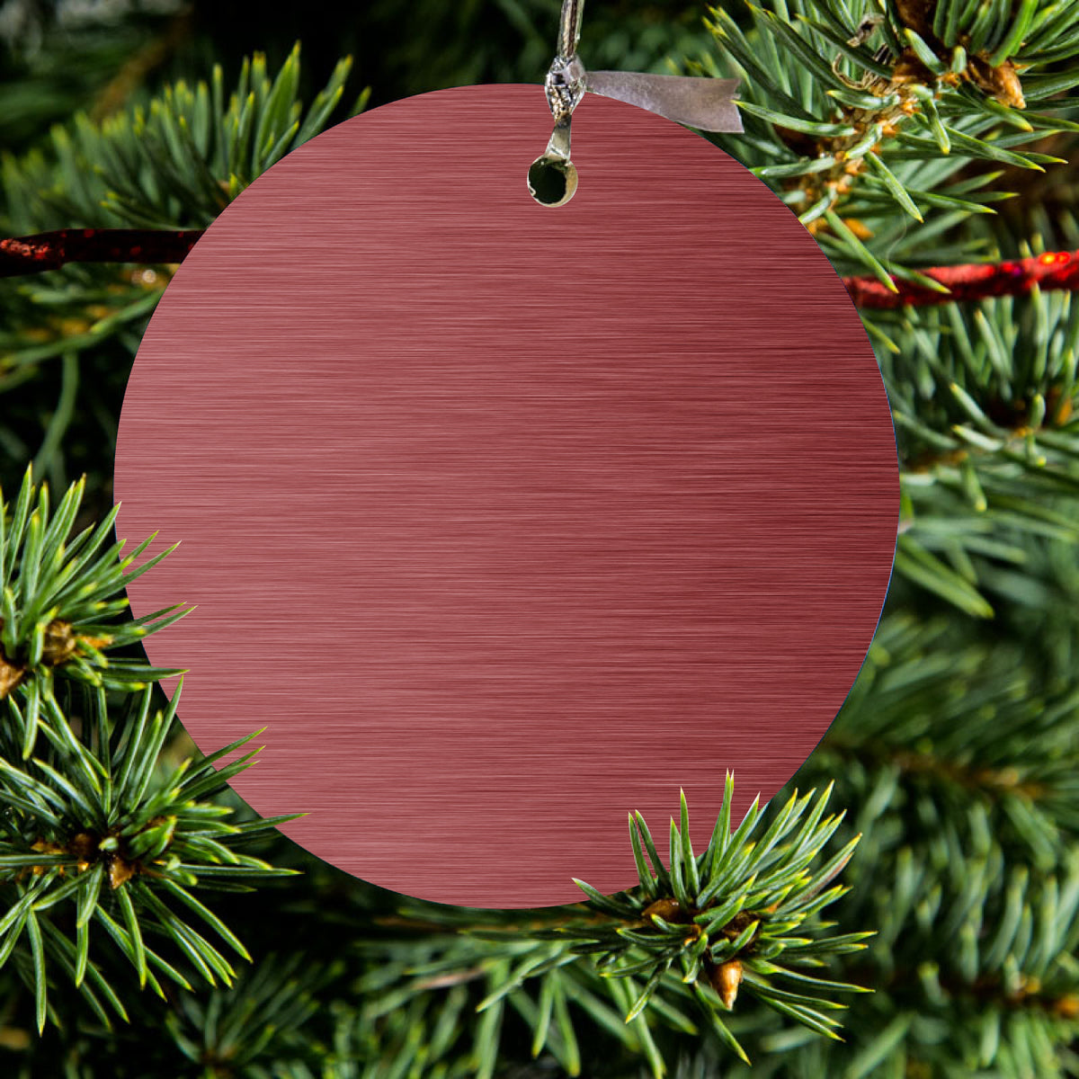 Red Stainless Steel Image Print Ceramic Ornament, view 2