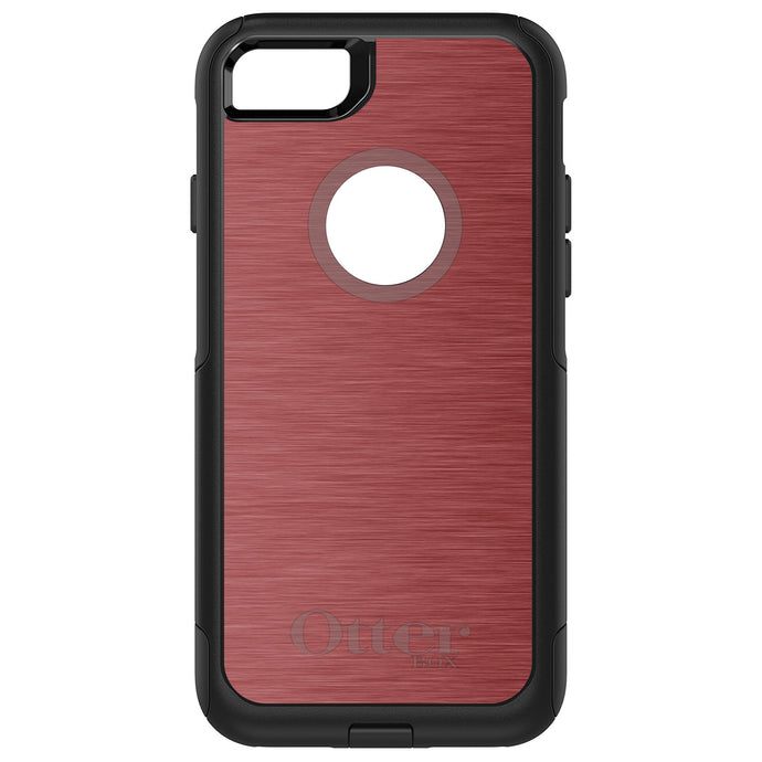 DistinctInk OtterBox Commuter Series Case for Apple iPhone or Samsung Galaxy - Red Stainless Steel Print