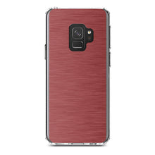 DistinctInk® Clear Shockproof Hybrid Case for Apple iPhone / Samsung Galaxy / Google Pixel - Red Stainless Steel Image Print