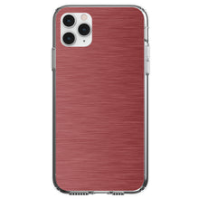 DistinctInk® Clear Shockproof Hybrid Case for Apple iPhone / Samsung Galaxy / Google Pixel - Red Stainless Steel Image Print