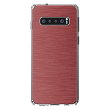 DistinctInk® Clear Shockproof Hybrid Case for Apple iPhone / Samsung Galaxy / Google Pixel - Red Stainless Steel Image Print