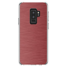 DistinctInk® Clear Shockproof Hybrid Case for Apple iPhone / Samsung Galaxy / Google Pixel - Red Stainless Steel Image Print