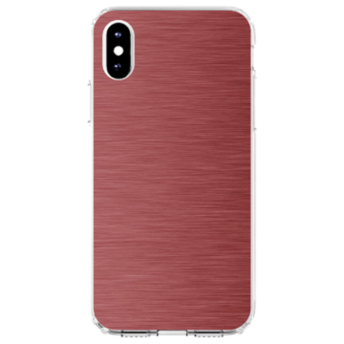 Red Stainless Steel Image Print Clear Shockproof iPhone Case, view 3