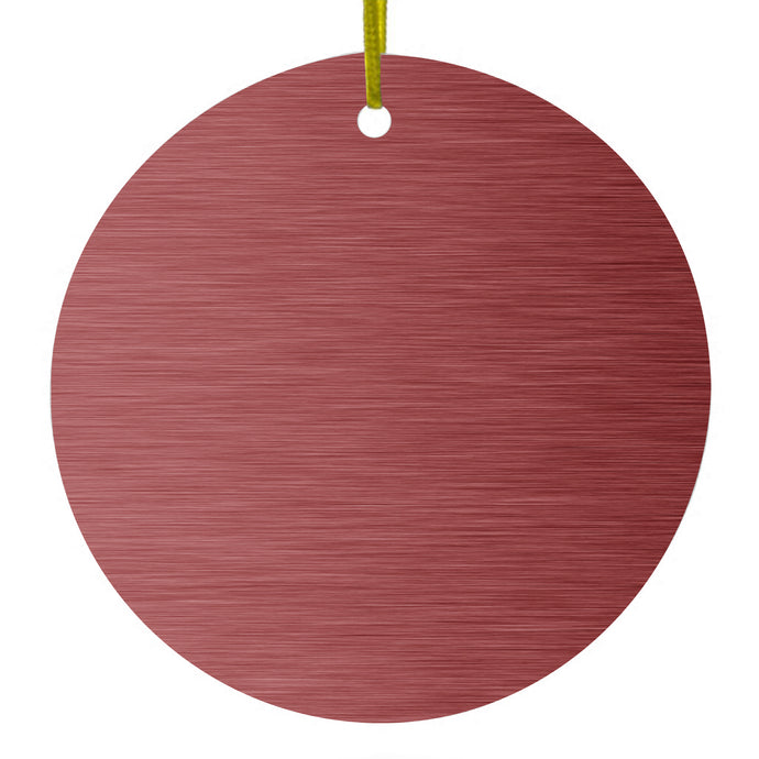 Red Stainless Steel Image Print Ceramic Ornament
