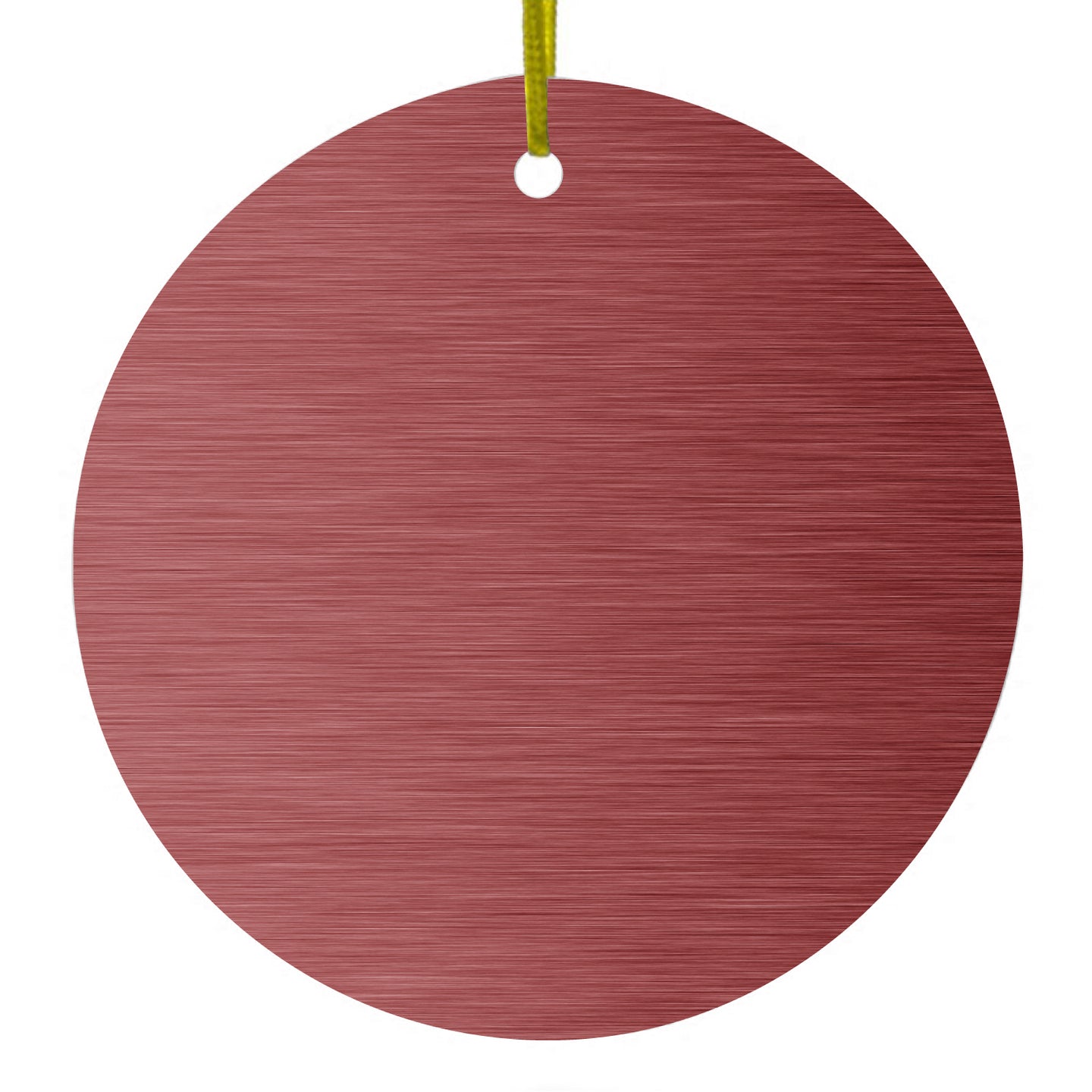 DistinctInk® Hanging Ceramic Christmas Tree Ornament with Gold String - Great Gift / Present - 2 3/4 inch Diameter - Red Stainless Steel Image Print