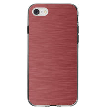 DistinctInk® Clear Shockproof Hybrid Case for Apple iPhone / Samsung Galaxy / Google Pixel - Red Stainless Steel Image Print