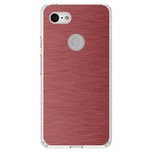 DistinctInk® Clear Shockproof Hybrid Case for Apple iPhone / Samsung Galaxy / Google Pixel - Red Stainless Steel Image Print