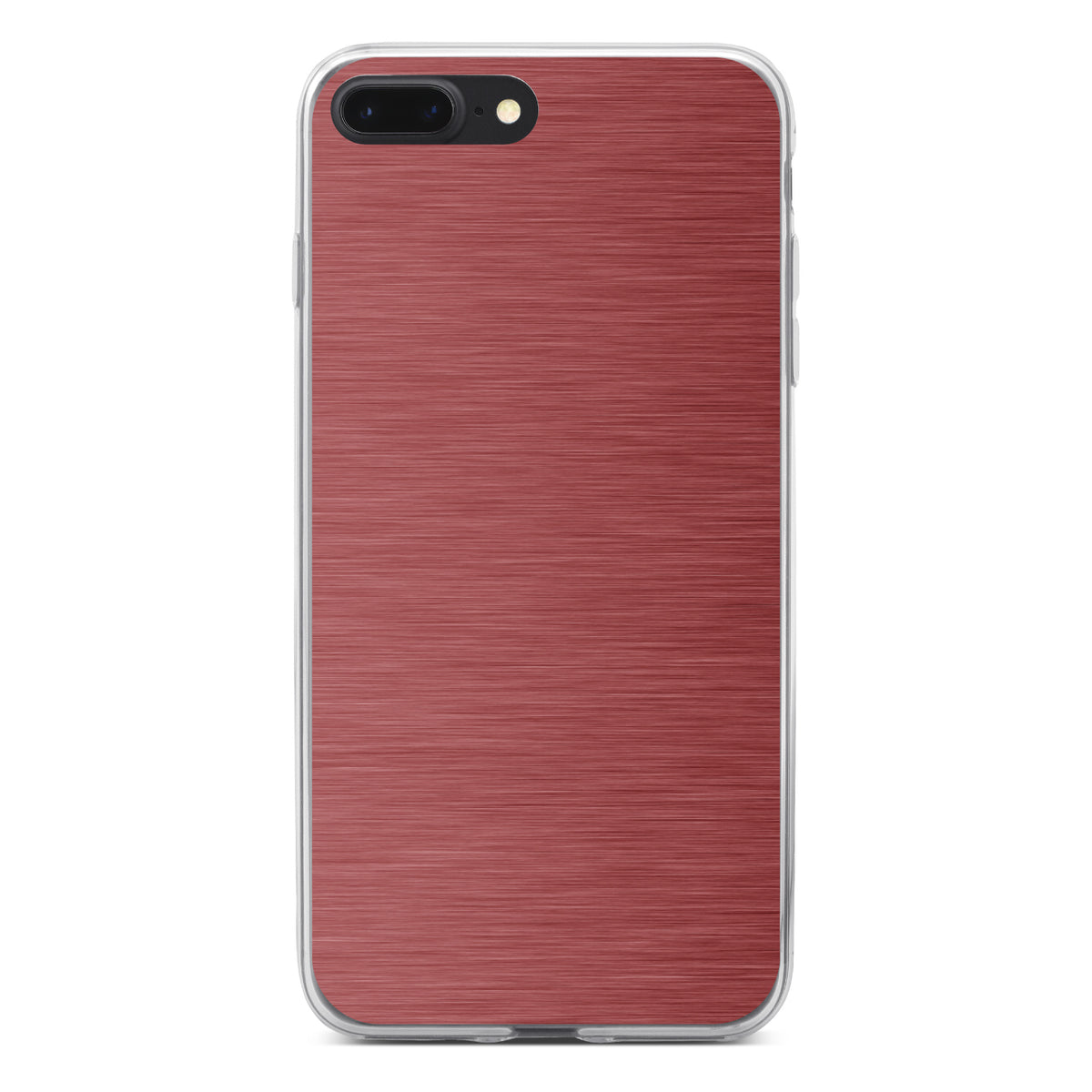 Red Stainless Steel Image Print Clear Shockproof iPhone Case, view 6