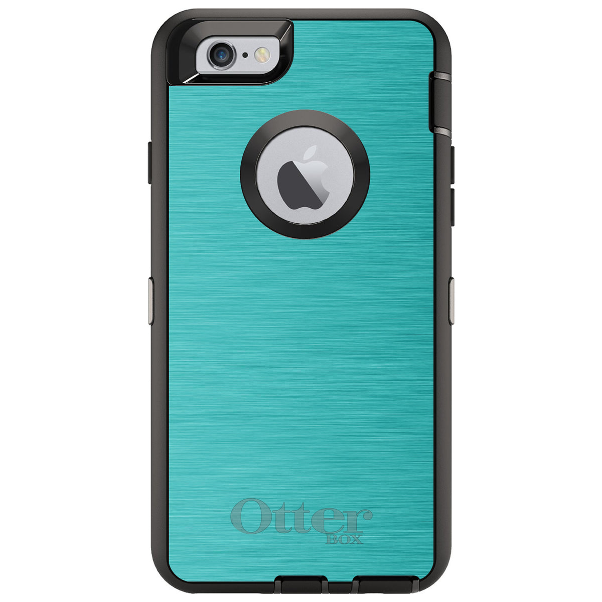 Teal Stainless Steel Print OtterBox Defender Case for iPhone & Galaxy, view 4