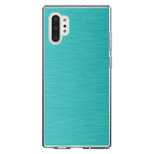DistinctInk® Clear Shockproof Hybrid Case for Apple iPhone / Samsung Galaxy / Google Pixel - Teal Stainless Steel Image Print