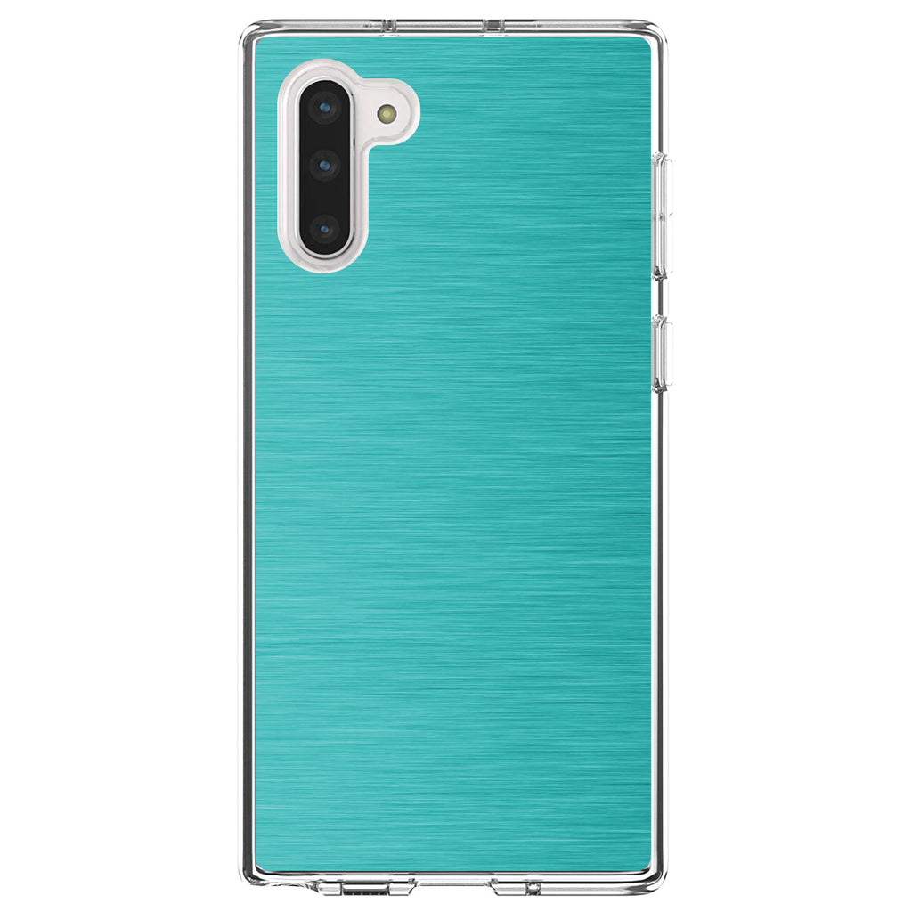 Teal Stainless Steel Image Print Clear Shockproof iPhone Case, view 9