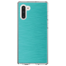 DistinctInk® Clear Shockproof Hybrid Case for Apple iPhone / Samsung Galaxy / Google Pixel - Teal Stainless Steel Image Print