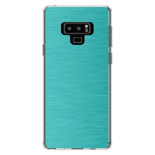 DistinctInk® Clear Shockproof Hybrid Case for Apple iPhone / Samsung Galaxy / Google Pixel - Teal Stainless Steel Image Print