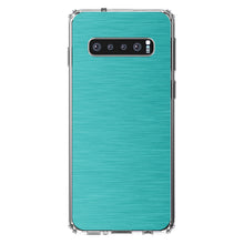 DistinctInk® Clear Shockproof Hybrid Case for Apple iPhone / Samsung Galaxy / Google Pixel - Teal Stainless Steel Image Print