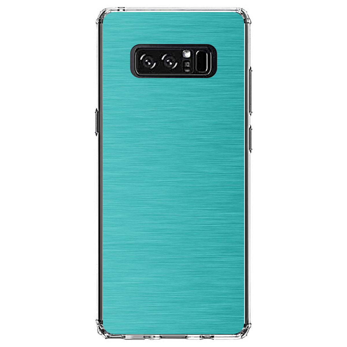 Teal Stainless Steel Image Print Clear Shockproof iPhone Case, view 12