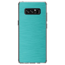 DistinctInk® Clear Shockproof Hybrid Case for Apple iPhone / Samsung Galaxy / Google Pixel - Teal Stainless Steel Image Print