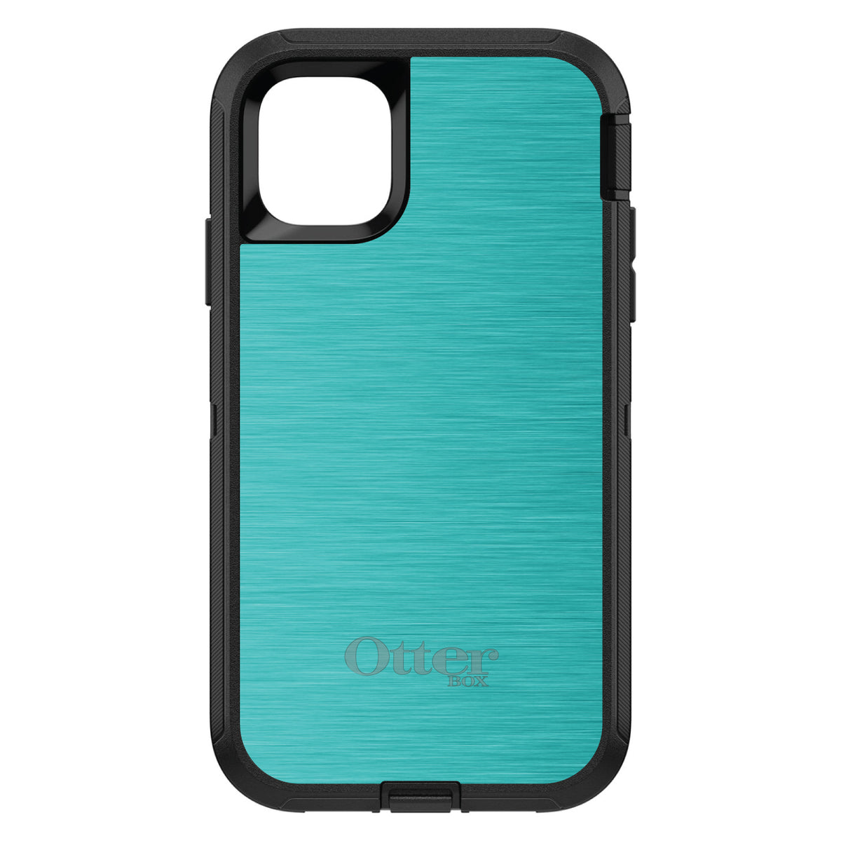 Teal Stainless Steel Print OtterBox Defender Case for iPhone & Galaxy, view 2