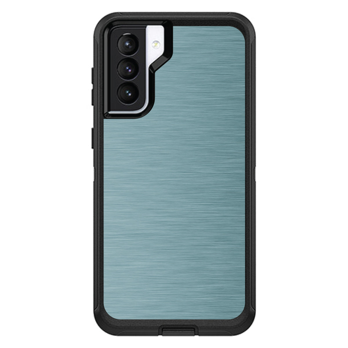 Teal Stainless Steel Print OtterBox Defender Case for iPhone & Galaxy, view 5