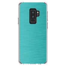 DistinctInk® Clear Shockproof Hybrid Case for Apple iPhone / Samsung Galaxy / Google Pixel - Teal Stainless Steel Image Print