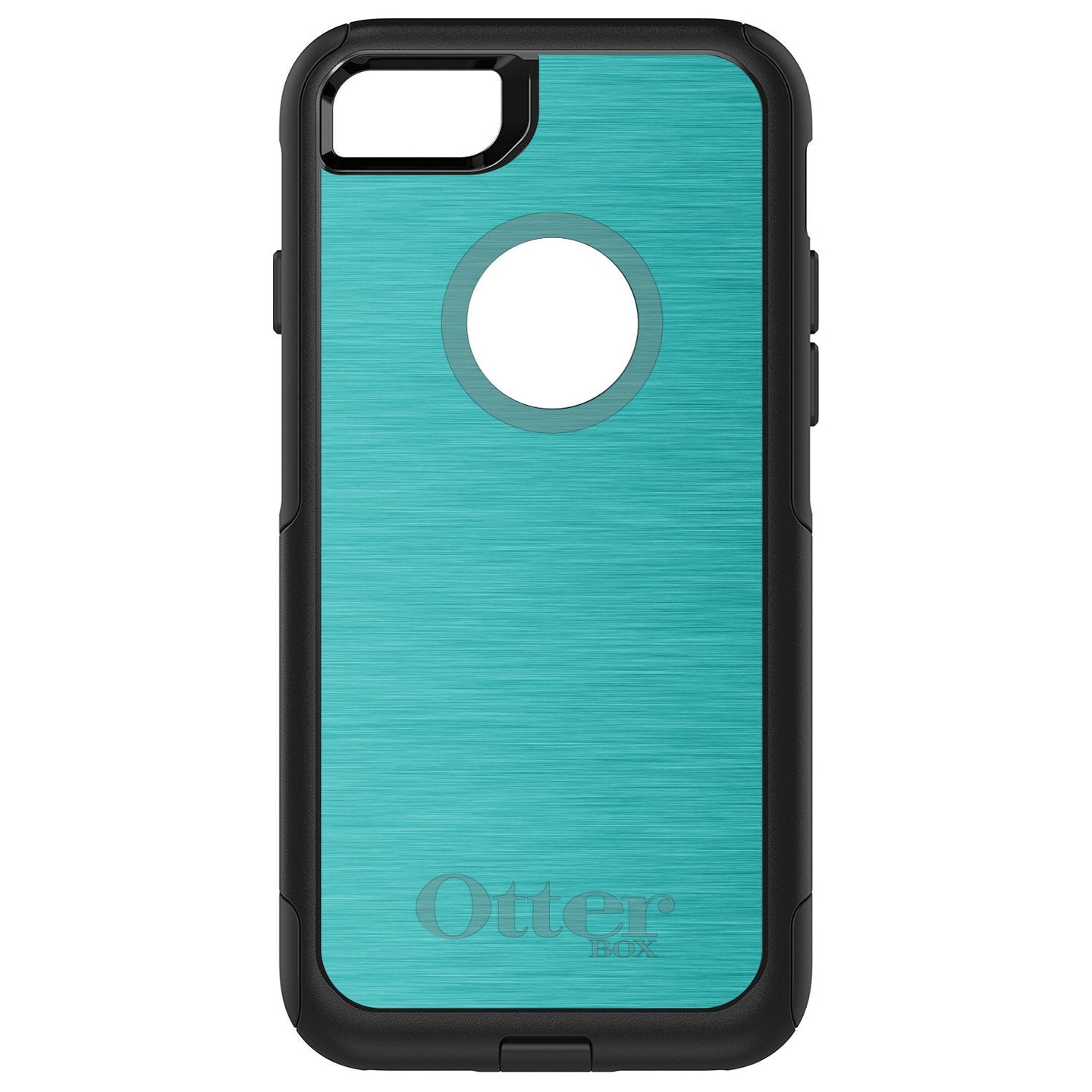 DistinctInk™ OtterBox Commuter Series Case for Apple iPhone or Samsung Galaxy - Teal Stainless Steel Print