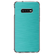 DistinctInk® Clear Shockproof Hybrid Case for Apple iPhone / Samsung Galaxy / Google Pixel - Teal Stainless Steel Image Print