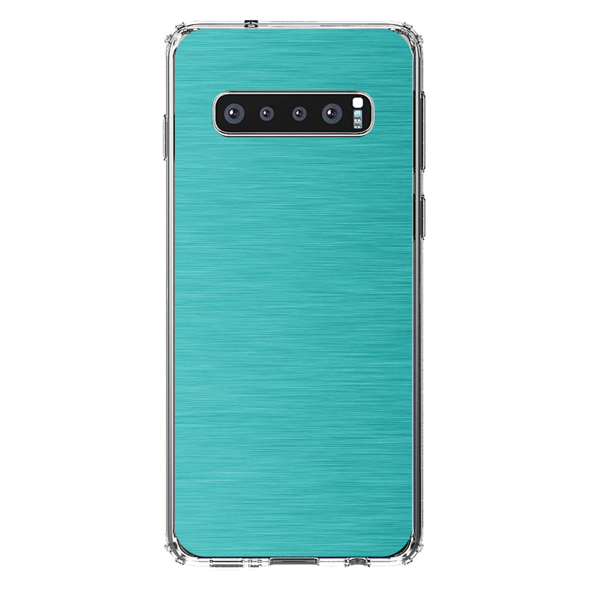 Teal Stainless Steel Image Print Clear Shockproof iPhone Case, view 16