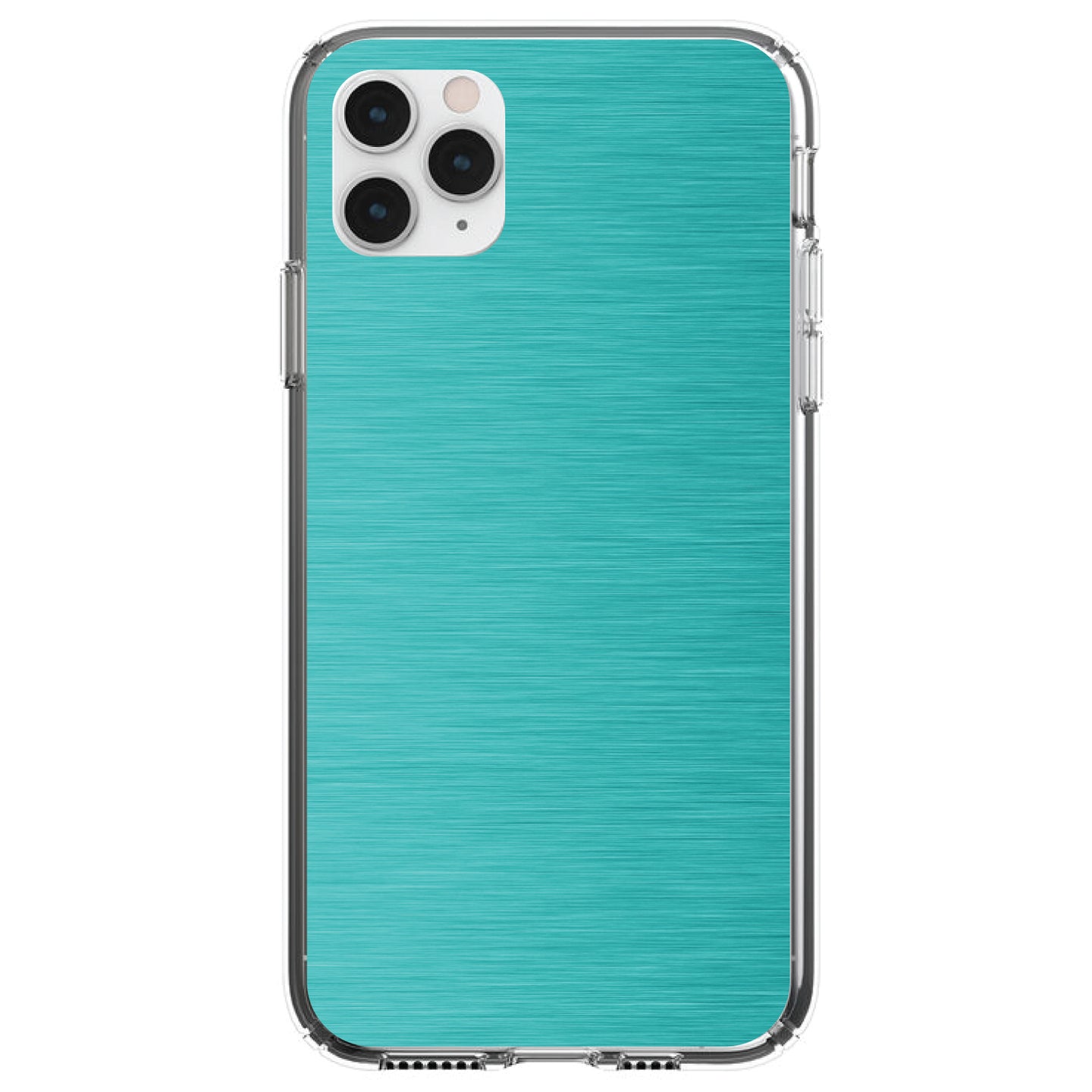DistinctInk® Clear Shockproof Hybrid Case for Apple iPhone / Samsung Galaxy / Google Pixel - Teal Stainless Steel Image Print