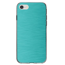 DistinctInk® Clear Shockproof Hybrid Case for Apple iPhone / Samsung Galaxy / Google Pixel - Teal Stainless Steel Image Print