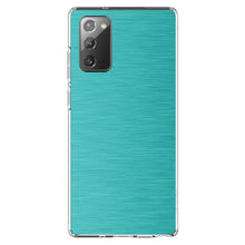 DistinctInk® Clear Shockproof Hybrid Case for Apple iPhone / Samsung Galaxy / Google Pixel - Teal Stainless Steel Image Print