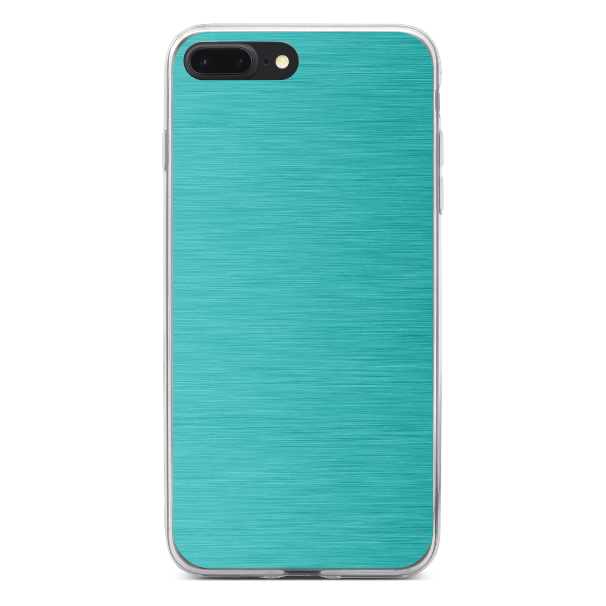 Teal Stainless Steel Image Print Clear Shockproof iPhone Case, view 6