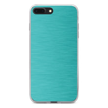 DistinctInk® Clear Shockproof Hybrid Case for Apple iPhone / Samsung Galaxy / Google Pixel - Teal Stainless Steel Image Print