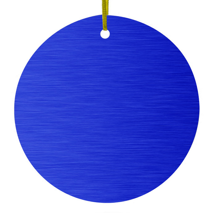 Blue Stainless Steel Image Print Ceramic Ornament