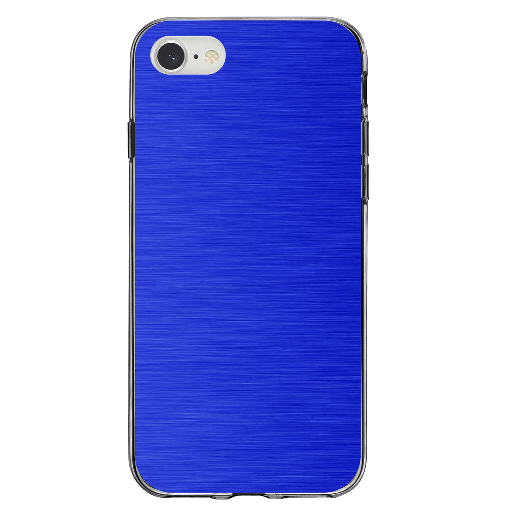 Blue Stainless Steel Image Print Clear Shockproof iPhone Case, view 5