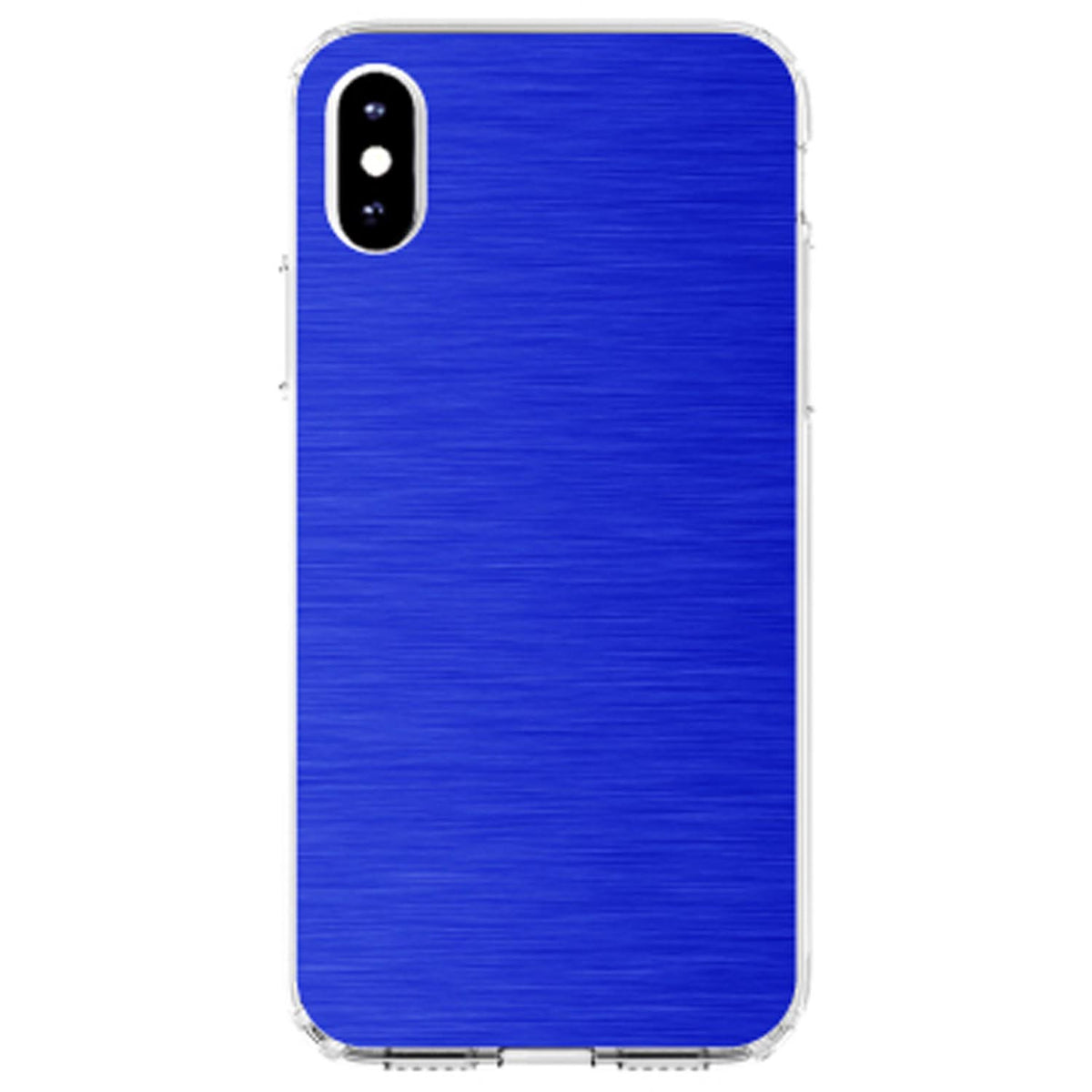 Blue Stainless Steel Image Print Clear Shockproof iPhone Case, view 2