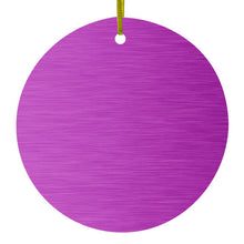 Hot Pink Stainless Steel Image Print Ceramic Ornament
