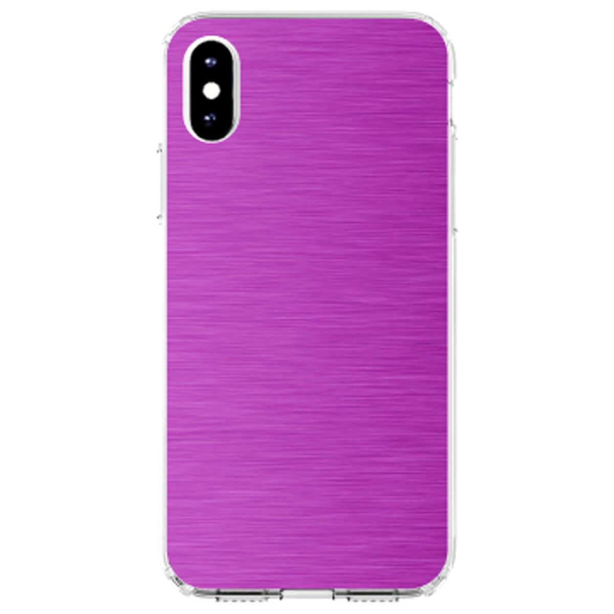 Hot Pink Stainless Steel Image Print Clear Shockproof iPhone Case, view 3