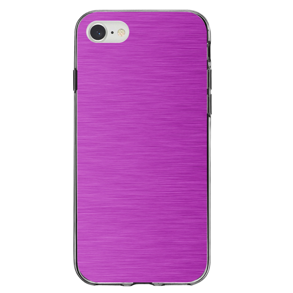 Hot Pink Stainless Steel Image Print Clear Shockproof iPhone Case, view 5