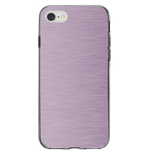DistinctInk® Clear Shockproof Hybrid Case for Apple iPhone / Samsung Galaxy / Google Pixel - Pink Stainless Steel Image Print