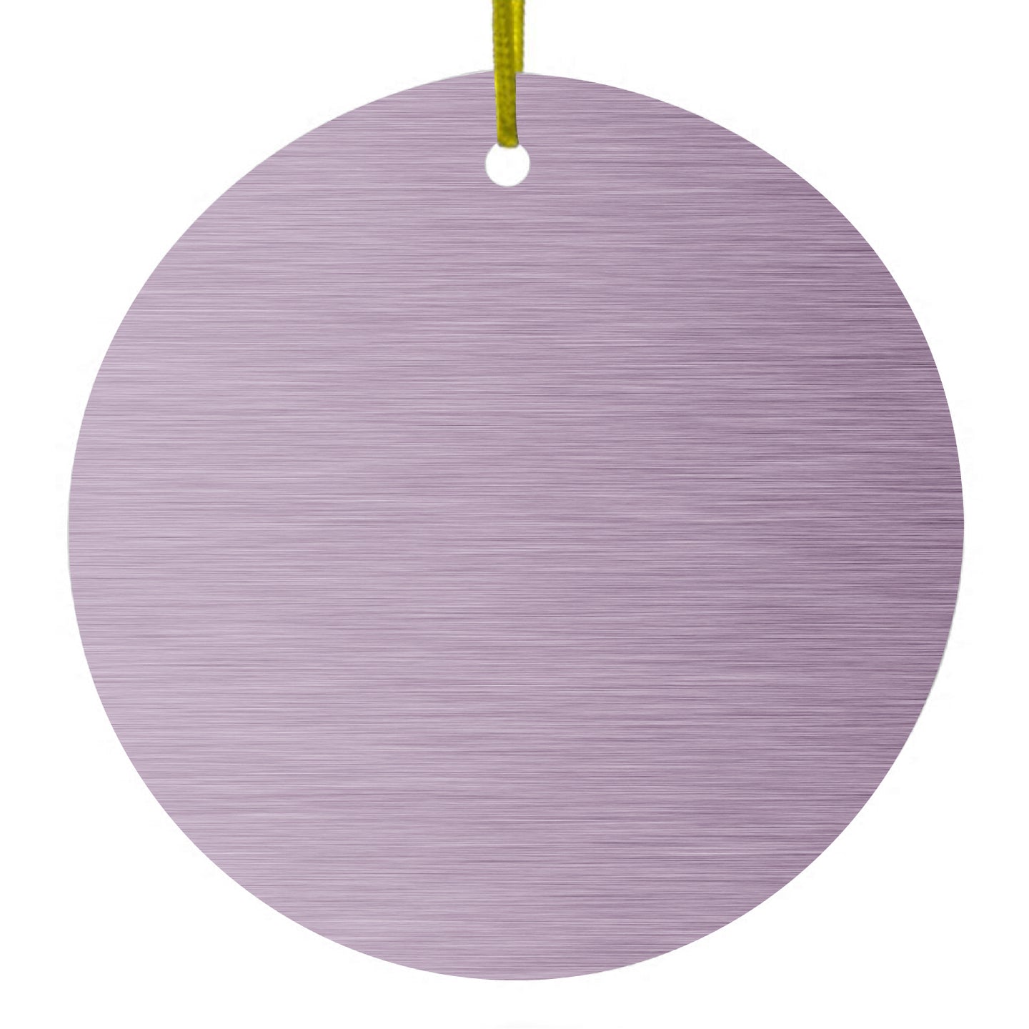 DistinctInk® Hanging Ceramic Christmas Tree Ornament with Gold String - Great Gift / Present - 2 3/4 inch Diameter - Pink Stainless Steel Image Print