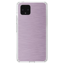 DistinctInk® Clear Shockproof Hybrid Case for Apple iPhone / Samsung Galaxy / Google Pixel - Pink Stainless Steel Image Print