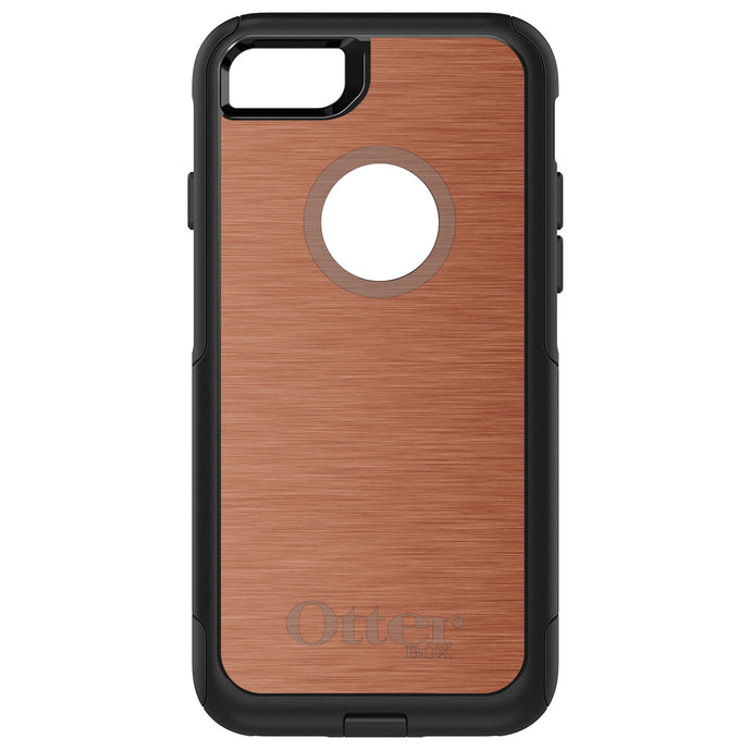 DistinctInk OtterBox Commuter Series Case for Apple iPhone or Samsung Galaxy - Orange Stainless Steel Print